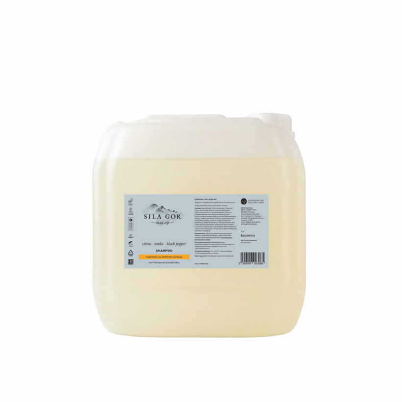Шампунь Sila Gor №1, Citrus, Tonka, Black Pepper, 3 л